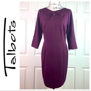 NWT Talbots Casual Sheath Burgundy Dress